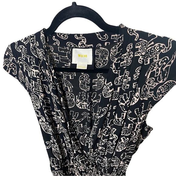 Maeve Novelty Elephant Print Faux Wrap Dress, Career, Cocktails, Party, Summer S - Picture 5 of 7
